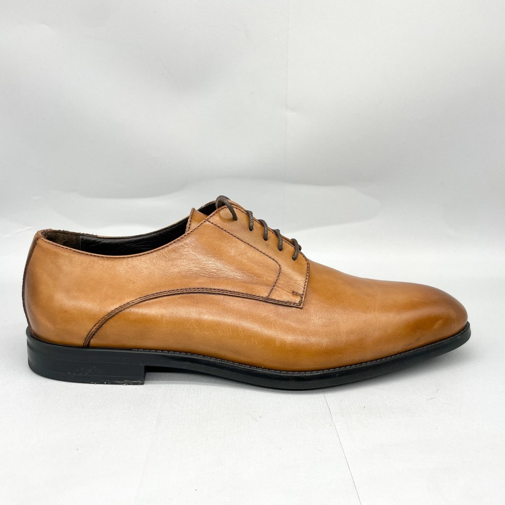 To Boot New York Mens 11.5 Amedeo Derby Tan Leather Dress Shoes Plain Toe Oxford